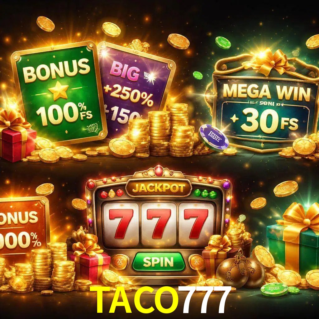 Tipos de bonos TACO777 incluyendo recompensas de bienvenida y promociones continuas